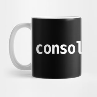 console.log() - JavaScript/Web Developer White Text Design Mug